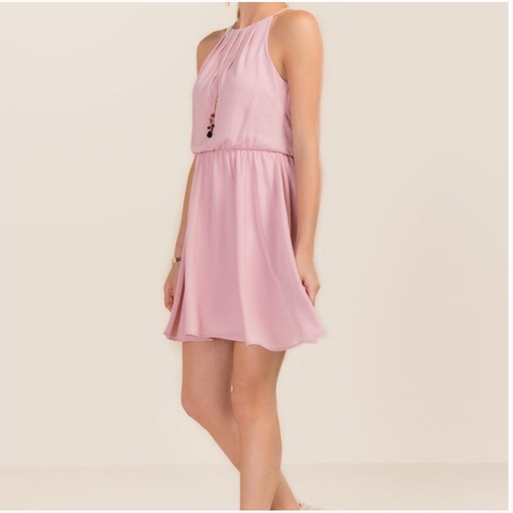Francesca’s Miami‎ Chiffon Dusty Rose Dress Size Small - Picture 2 of 8